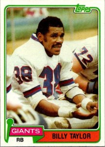 1981 Topps Football Card Billy Taylor New York Giants sk10276