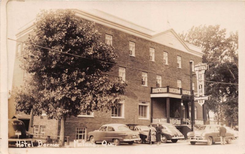 MATANE QUEBEC CANADA HOTEL BERNIER~GREAT CARS~REAL PHOTO POSTCARD 1951