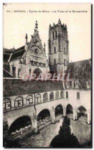 Old Postcard Bourg Brou Church Tower and Monastery