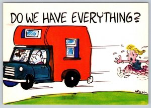 Do We Have Everything? RV Motorhome, Comic Humor Postcard, Artist Signed Heath