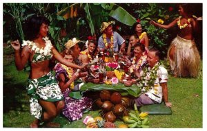 Don the Beachcombers world famed luau Feast of the Islands Hawaii Postcard