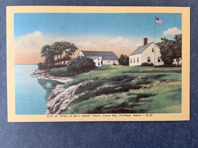 Pearl Of Orr's Island Casco Bay Portland ME Linen Postcard H1163085303