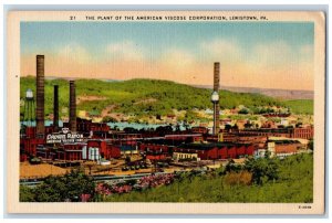 Lewiston Pennsylvania Postcard Plant American Viscose Corporation c1940 Vintage