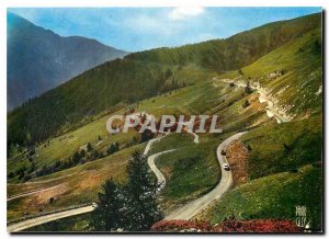 Postcard Modern Col d'Allos Descent Barcelonnette