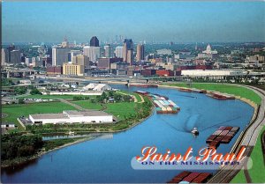 Continental Postcard Mississippi River Saint Paul, Minnesota CE18