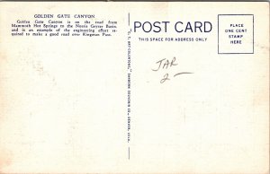 Golden Gate Canyon Yellowstone National Park Linen Postcard UNP VTG Curt Teich 