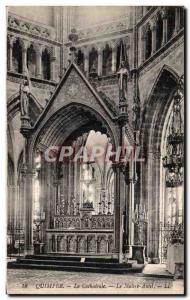 Old Postcard The Cathedral Quimper MASTER Altar