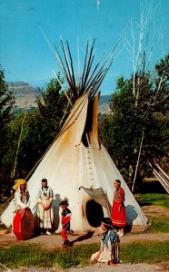 Native Indian Family and Teepee 1962