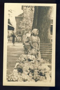 Nantucket, MA/Masschusetts/Mass Postcard, Flower Girl, Cape Cod, Collins Photo