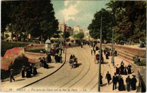 CPA Brest- vue prise des Glacis vers la Rue de Paris FRANCE (1025700)