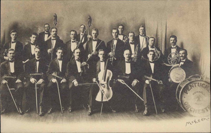 Haverhill MA Pentucket Music Orchestra CRISP IMAGE c1910 Real Photo Postcard