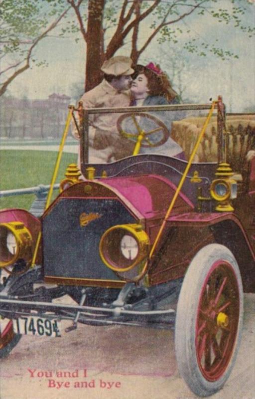 Romantic Couple In Old Car You and I Bye and Bye 1909