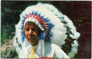 Cherokee Indian Chief, Qualla Reservation, North Carolina postcard