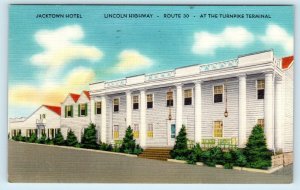 IRWIN, PA  ~ JACKTOWN HOTEL~  LINCOLN HIGHWAY 1952 Westmoreland County Postcard