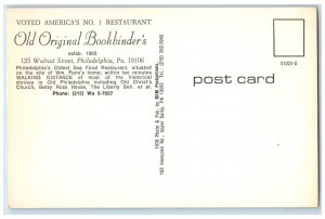 Old Original Bookbinder's Oldest Seafood Restaurant Philadelphia PA Postcard