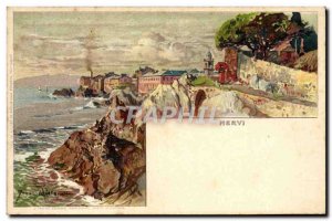 Old Postcard Italy Illustrator Nervi