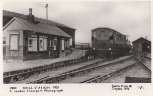 Brill Railway Station in 1935 Real Photo Train Postcard