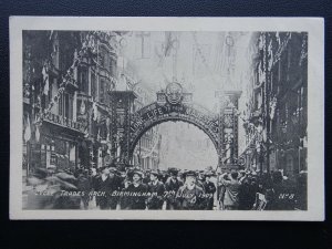 Birmingham KING EDWARD Vll Royal Visit CYCLE TRADE ARCH 1909 Postcard