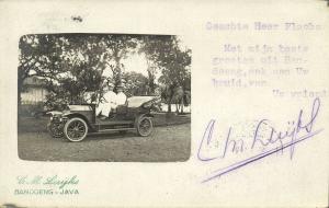 indonesia, JAVA BANDUNG, Old Car (1911) Foto Studio C.M. Luijks RPPC - READ !!