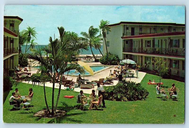 St Petersburg Florida FL Postcard Thunderbird Motel Treasure Island 1960 Vintage