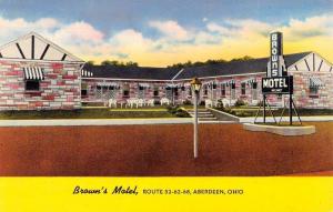 Aberdeen Ohio Browns Motel Street View Vintage Postcard K54084