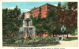 Vintage Postcard 1920's Majestic Broad Street At Girard Avenue Philadelphia PA