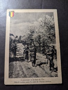 Mint Belgium WWII Military Postcard Walloon Legion Soldiers Marching to Combat