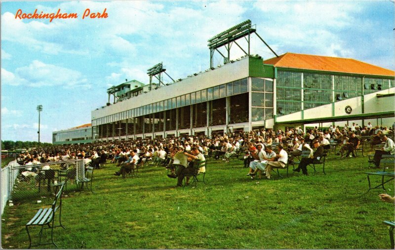 Postcard NH Salem Rockingham Park Grandstand and Club House