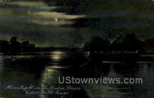 Moonlight on the Cedar River - Cedar Falls, Iowa IA  