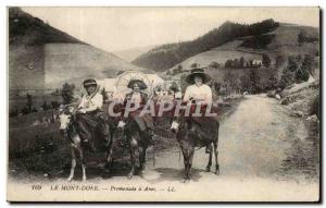 Le Mont Dore Postcard Old Promenade a anes (mule donkey) TOP