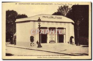 Old Postcard Paris Exposition des Arts Decoratifs Pavilion tissue
