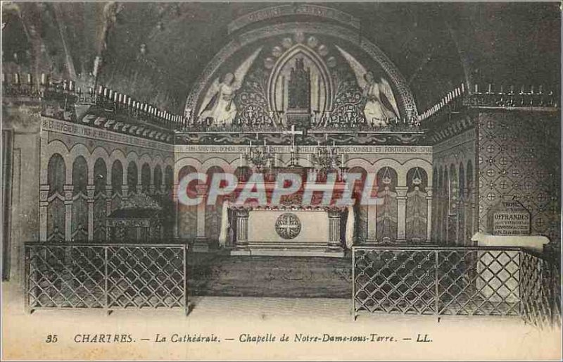 Old Postcard 95 Chartres cathedral chapel of Our Lady underground