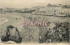 Old Postcard Biarritz Casino and the beach view from the Bellevue Casino