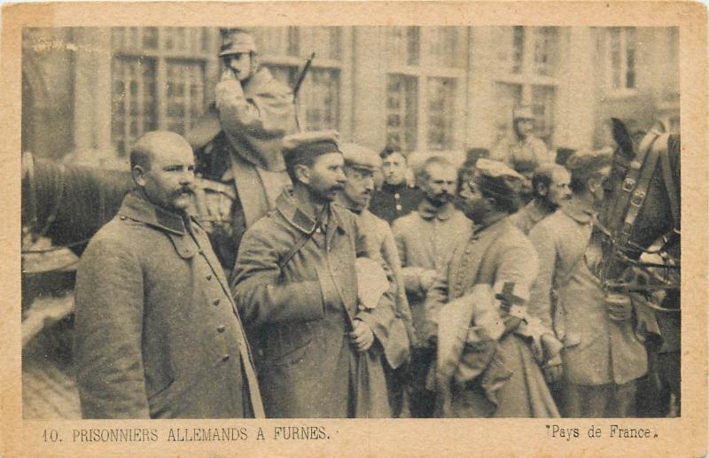 WW1 Prisonniers allemands german war prisoners at Furnes  Pays de France 