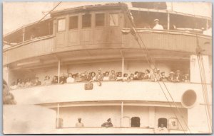 Europa Norddeutscher Lloyd Bremen Passenger Steamboat Ship Photo RPPC Postcard