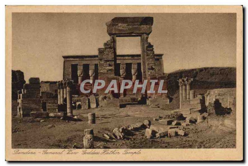 Postcard Ancient Egypt Egyptian Goddess Hathor Dendera Temple General View