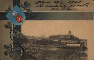 Germany Cleve von der Ostseite Heraldic Shield Panorama c1900 Postcard