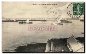 Old Postcard Brest & # 39Escadre Welcoming Earth Charter