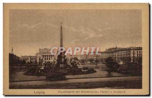 Old Postcard Leipzig Augustusplatz mit Mendebrunnen Theater u Hauptpost