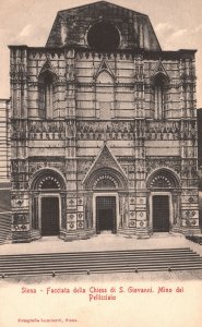 Vintage Postcard Siena Facciata Della Chiesa Di S. Giovanni Mino Del Pelliciano