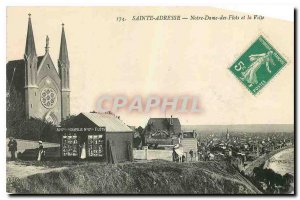 Old Postcard Sainte Adresse Our Lady of the Waves and the City
