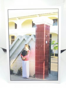 Vietnamese Schoolgirl in traditional Dress in Cold Season Vietnam Vtg Postcard