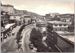 Perugia Panorama View Italy Buildings Highways Postcard