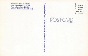 LPM30 Texas Map Chrome Postcard The Lone State State