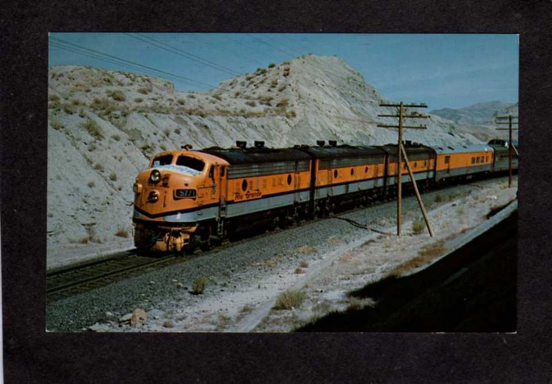 UT Denver & Rio Grande Western Railroad Train Helper Utah Postcard Zephyr