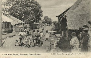 PC CPA SIERRA LEONE, FREETOWN, LITTLE KROO STREET, Vintage Postcard (b24793)