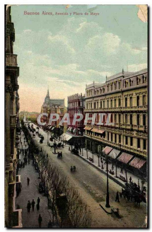 Argentina Argentina Old Postcard Avenida de Mayo plaza has