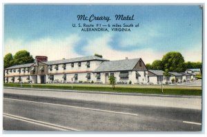 c1940 Mc Creary Motel Exterior Building Alexandria Virginia VA Vintage Postcard