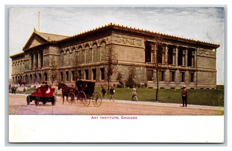 Art Institute Building Street View Chicago Illinois IL UNP DB Postcard P22