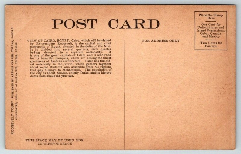 Egypt   View of Cairo  1901  Postcard